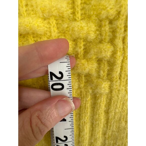 Maeve Anthropologie Sweater Womens Small Yellow Cardigan Buttercup Textured Zip - Picture 6 of 7